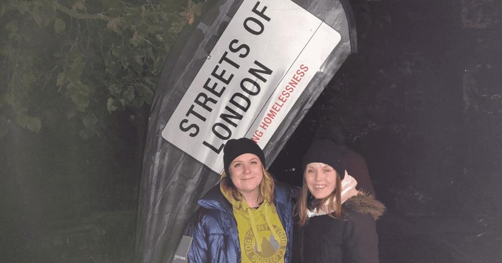Jess Fulton supports Streets of London Sleep-Out 2019, to help raise awareness and funds for the homeless