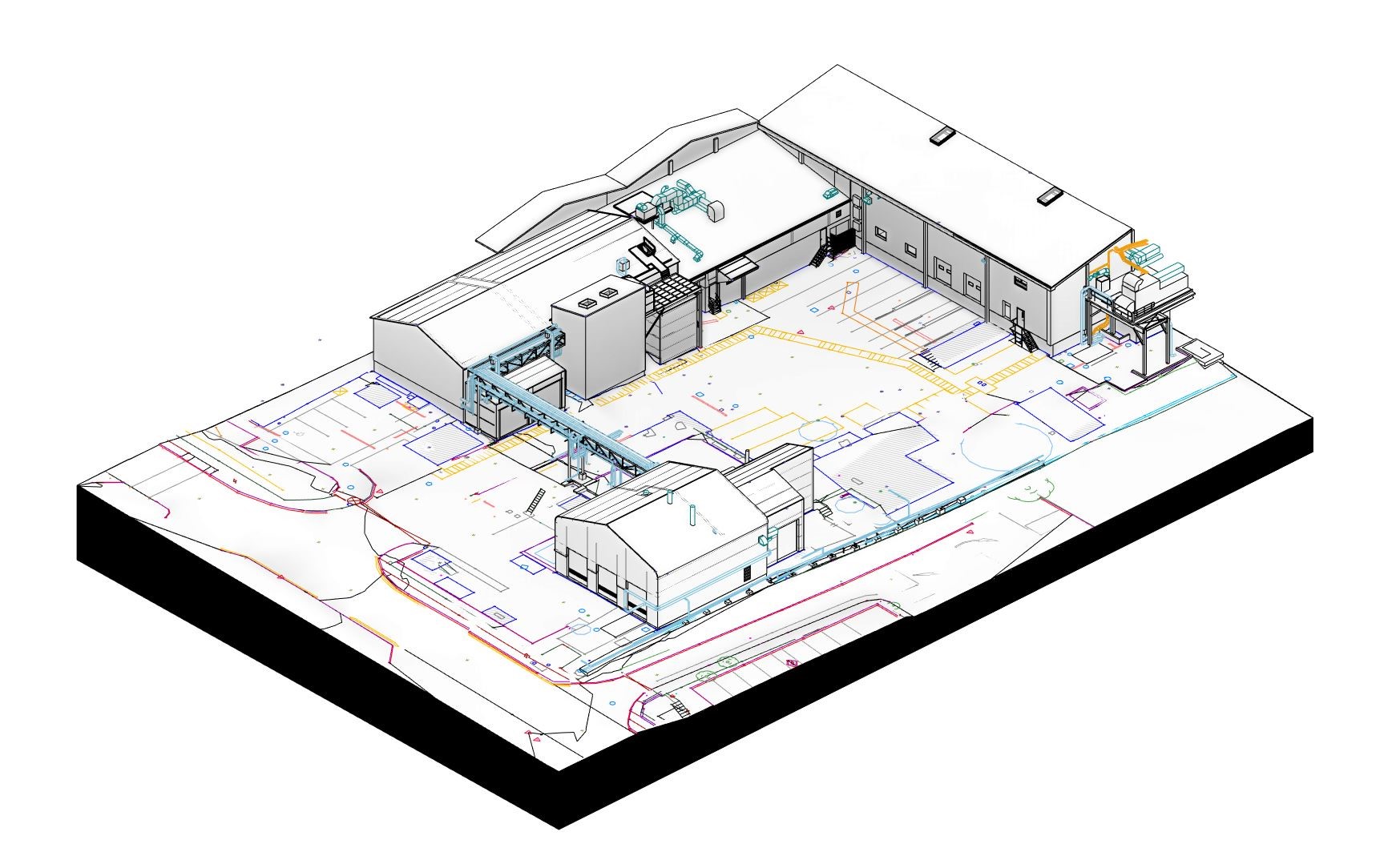 Topographical, 3D Laser scan, Sub surface utility & roof survey of beverage production facility
