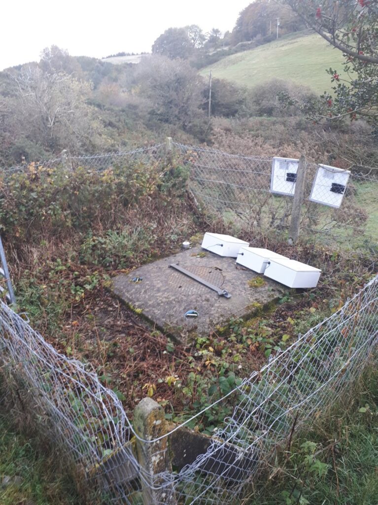 Photo showing installation at top of shaft